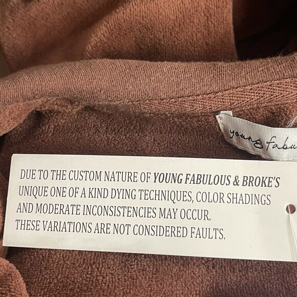 Young Fabulous & Broke Anthropology Small Cropped Jacket Velour Full-Zip Hooded - Picture 6 of 9